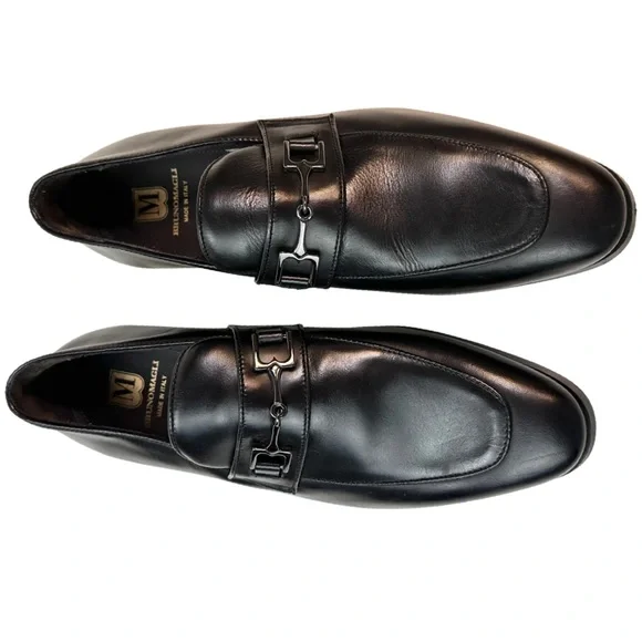 Bruno Magli Men's Black Jaguar Leather Loafer Color: Black Size:11 Made in Italy